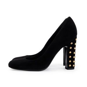 Gucci Black Suede Studded Heels - US Size 8.5 | IT Size 38.5